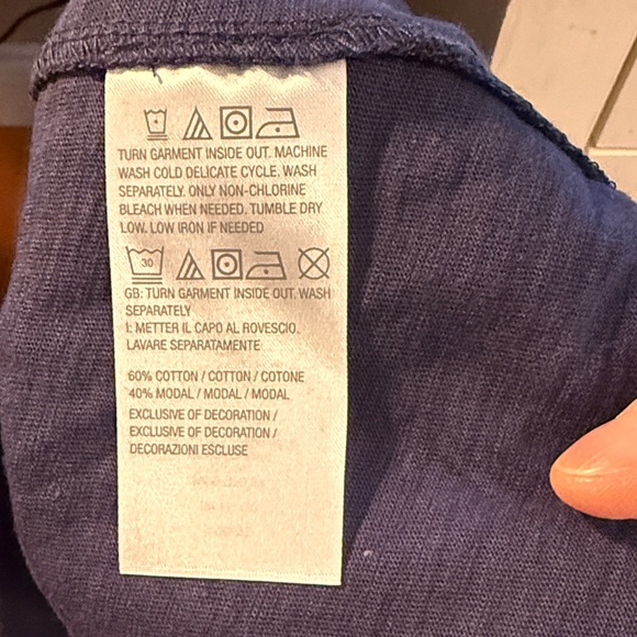 Belle by Kim Gravel Dark Blue Tunic with White Embroidery - Picture 5 of 5